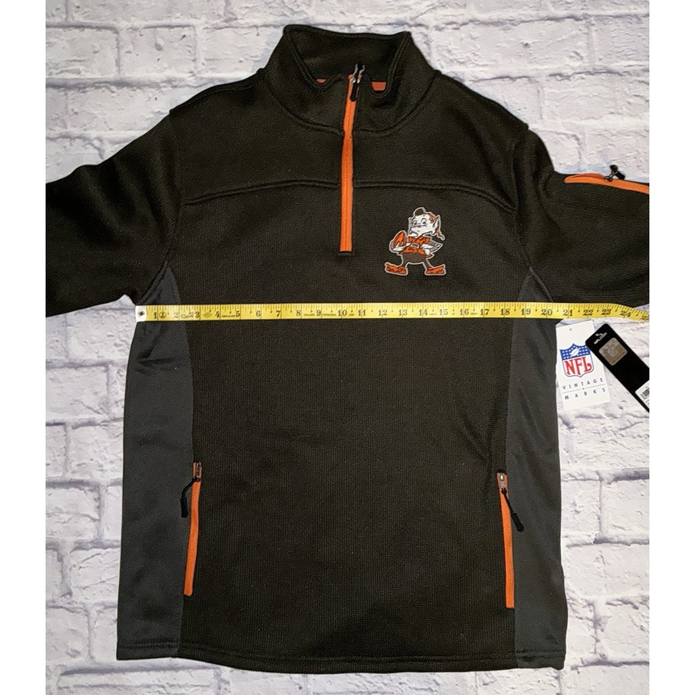 Cleveland Browns Vintage Marks NFL 1/4‎ Zip Pullover Sweater Mens Med. NWT - Picture 8 of 11